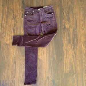 Rag & Bone velvet brownish/ maroon skinny jeans